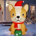 thumbnail image 1 of Christmas Inflatables Outdoor Decorations, 5FT Inflatable Xmas Bulldog, Lighted Blow Up Sitting Puppy Dog with Xmas Hat, Built in LED Lights, Light Up Holiday Winter Lawn Yard Garden Decor, 1 of 8