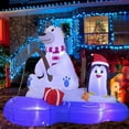 thumbnail image 1 of Christmas Inflatables Outdoor Decorations, 6 FT Christmas Inflatable Polar Bear Fishing with Penguin with LED Lights Blow Up Inflatables for Xmas Holiday Party Yard Garden Décor, Holiday Decorations, 1 of 7