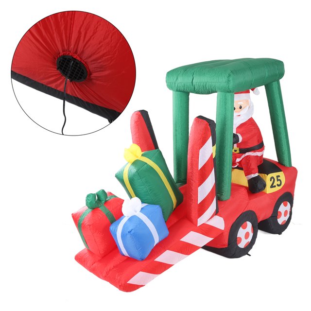 Christmas Inflatables Santa Claus, Inflatable Santa On Forklift Blow Up