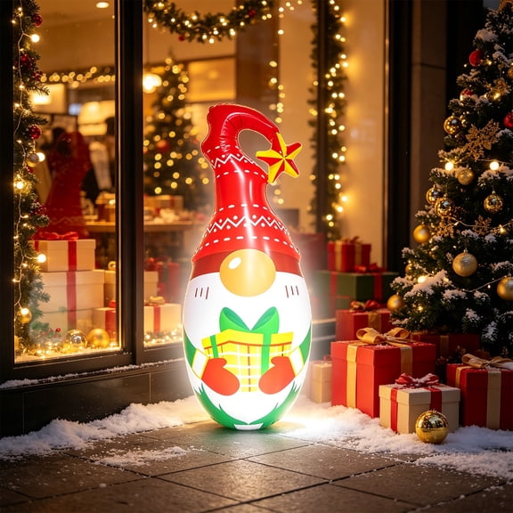 Christmas Inflatables Snowman with LED Lights, Christmas Inflatable Decoration Outdoor Blow up Yard Decoration for Holiday Party, Remote Control & Color Changing​, Colorful