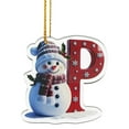 thumbnail image 1 of Christmas Initial Ornaments 26 Christmas Letter Decoration Snowman Acrylic Letter Ornament Alphabet Hanging Decor for Xmas Tree Party Holiday Decors, 1 of 4