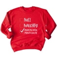 thumbnail image 1 of Christmas Innocent Until Proven Guilty Check Shirt Crewneck Sweatshirt, M, Red, 1 of 6