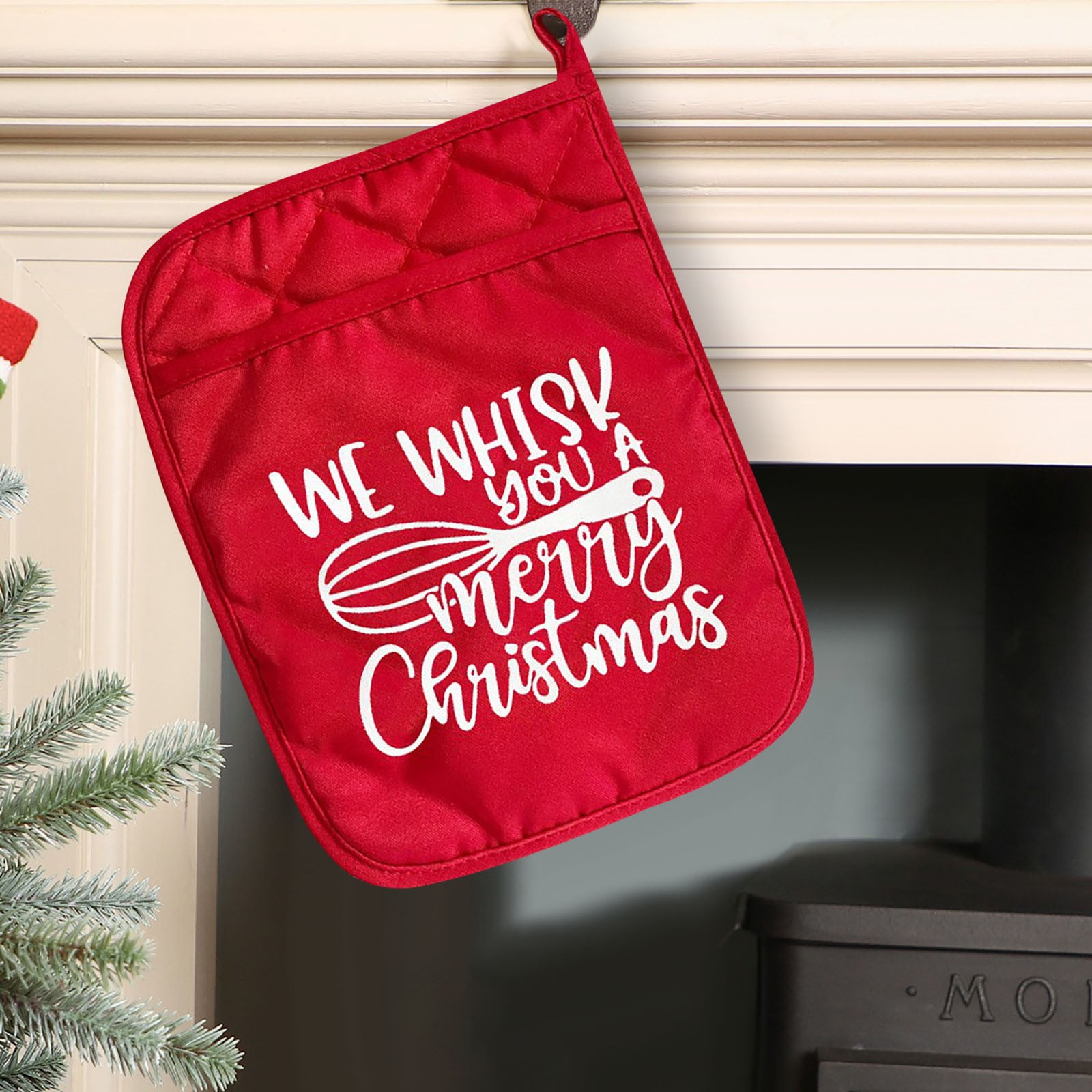 Christmas Insulated Gloves - Winter Thickened Insulation Hot Pads Oven ...