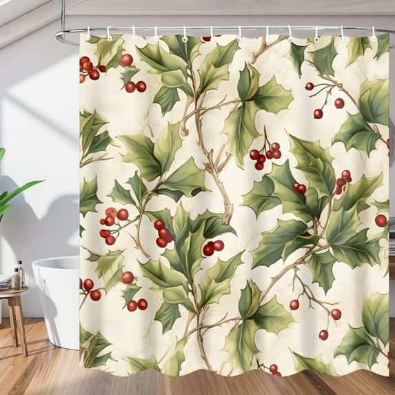 Christmas Interesting Shower Curtain for Bathroom Shower Curtain Set with 12 Hooks Waterproof Fabric Bath Curtain for Bathtub Restroom Decor, 72 X 72 in