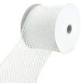 thumbnail image 1 of Christmas Iridescent Glitter Net Wired Ribbon, 4-Inch, 10-Yard - White, 1 of 1