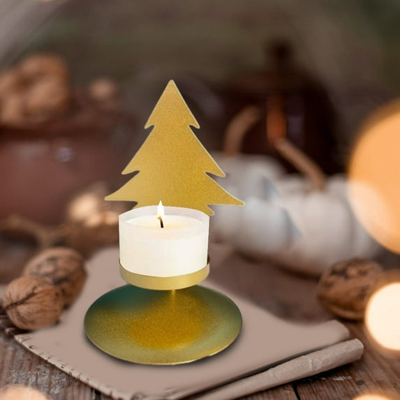 Christmas Iron Candle Holders - Deer Tree Snowflake Star Shapes Tea Light Holders for Holiday Party Table, Decorative Metal Candlesticks for Christmas Home Gifts and Season Decor