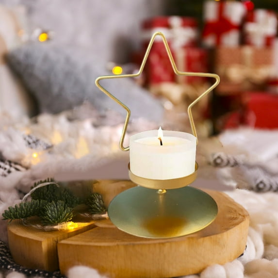 Christmas Iron Candle Holders - Deer Tree Snowflake Star Shapes Tea Light Holders for Holiday Party Table, Decorative Metal Candlesticks for Christmas Home Gifts and Season Decor