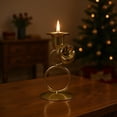 thumbnail image 1 of Christmas Iron Candlestick - Metal Taper Holder for Romantic Table Candlelight Dinner, Mini Holiday Centerpiece To Warm Up Winter Decor, 1 of 6