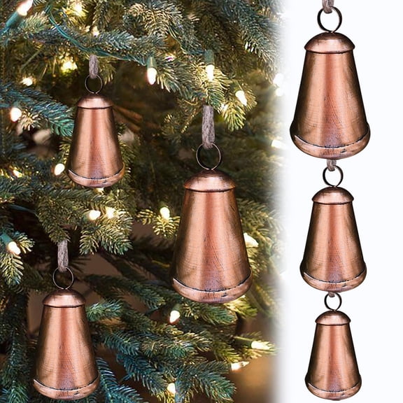 Christmas Iron Horn Outdoor Garden Courtyard Wreath Hanging Decoration Set of 3 Golden Trumpet Vintage Durable Easy Hang Versatile for Tree Fence Door Holiday Yard Festive Display