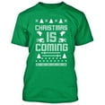 thumbnail image 1 of Christmas Is Coming Printed T-shirt Game Of Thrones Irish Green Tee Medium, 1 of 2