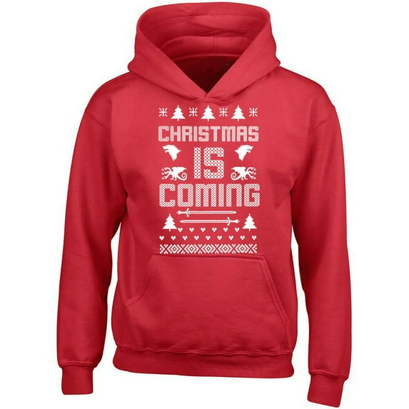 Christmas Is Coming Unisex Hoodie Game Of Thrones Sweatshirt Color Red 2X-Large