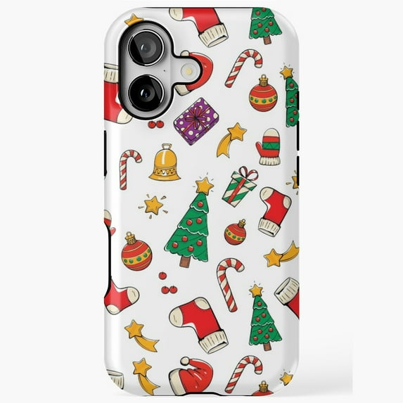 Christmas Items Holiday Festive Seasonal Cool Pattern Tough Phone Case with iPhone 17 to 11 Pro Max