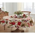 thumbnail image 1 of Christmas Ivory Sleigh Bells Ring 60 x 84 inch Oval Vinyl Dining Tablecloth with Flannel Backing, 1 of 7