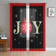 thumbnail image 1 of Christmas JOY Sheer Curtains 72 Inches Long, Xmas Balls Snowflakes Winter Holiday Light Filtering Window Curtains for Living Room/Bedroom, Rod Pocket Voile Sheer Curtain Drapes, 52"W x 72"L, 2 Panels, 1 of 9