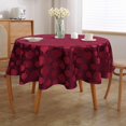 Christmas Jacquard Tablecloth 60 Inch, Red Round Table Cloth, Fabric
