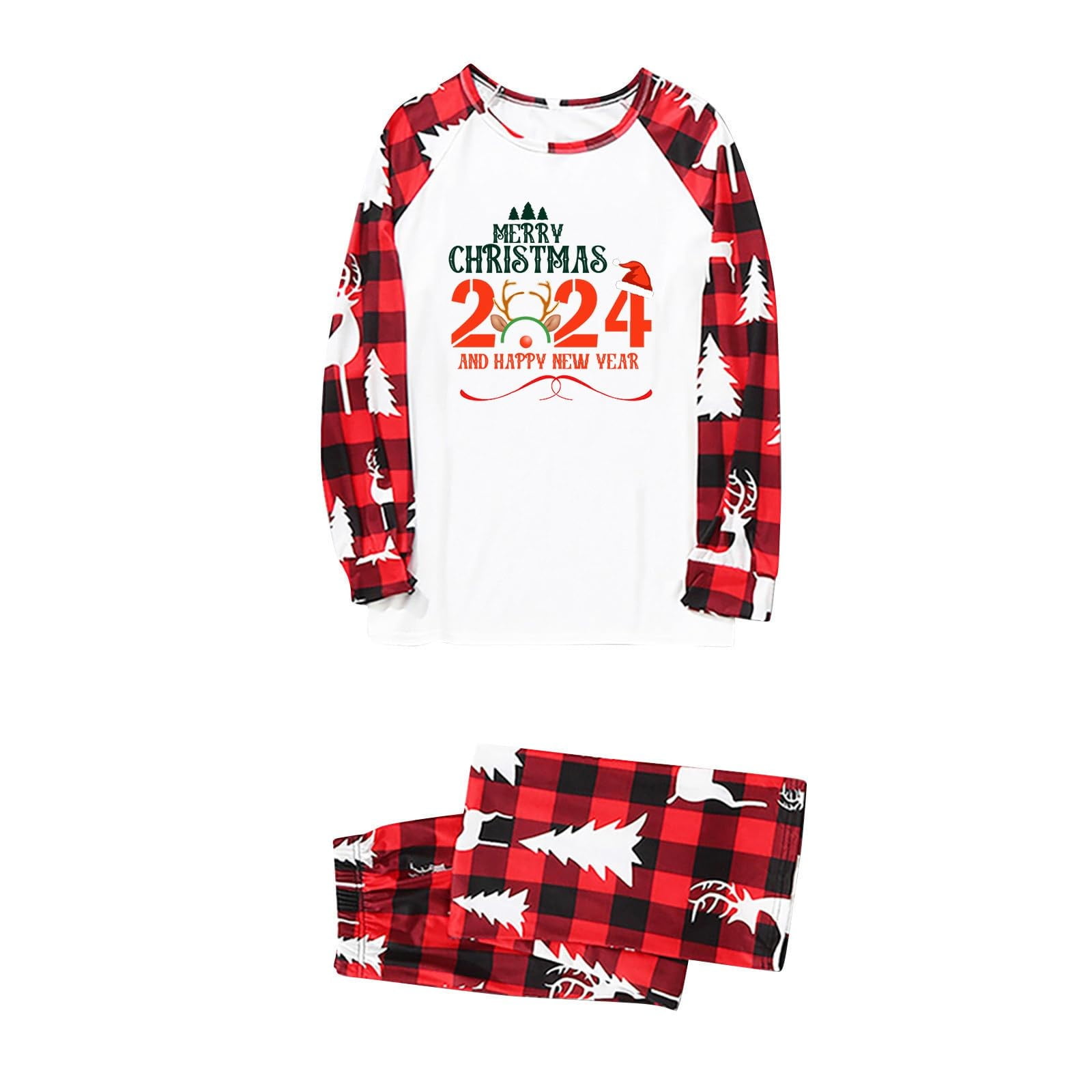 Christmas Jammies Suit,Festive Christmas 2024 Pajamas Set Merry ...