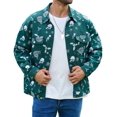 thumbnail image 1 of Christmas Jean Jacket Men Trucker Unlined Coats Xmas Printed Tops Stocking Stuffers for Man(Green Christmas,2XL), 1 of 8
