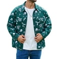 thumbnail image 1 of Christmas Jean Jacket Men Trucker Unlined Coats Xmas Printed Tops Stocking Stuffers for Man, 1 of 8