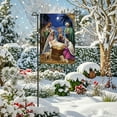 thumbnail image 1 of Christmas Jesus Nativity Garden Flag, Winter Christian Yard Decoration Bunting Flag, 12 x 18 Double Sided Burlap Christmas Snowman Garden Banner, Indoor / Outdoor Porch Lawn, Patio Decor Welcome Flag, 1 of 6