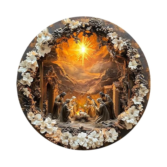 Christmas Jesus Nativity Ornament, Christian Birthday Personalized Christmas Gifts for Women, Dad, Friends, Appreciation Present from Family, New Birth of Jesus Christmas Tree Decoration