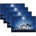 thumbnail image 1 of Christmas Jesus Nativity Placemats Set of 4, 12x18 Inch Non-Slip Washable Heat Resistant Linen Fabric Table Mats,Place Mats for Holiday Party, 1 of 6