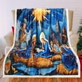 thumbnail image 1 of Christmas Jesus Throw Blanket Christian Gifts for Women 50 x 60 Christmas Flannel Blanket Religious Warm Throw Blanket Printed Cozy Throws for Winter Bedding Couch Gifts for Women(Oh Holy Night), 1 of 5