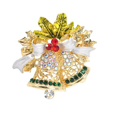 Lot Of 12 Christmas Pin Brooches - Santa, Christmas Tree, Rhinestone, Holiday Party Favor, New With Tags