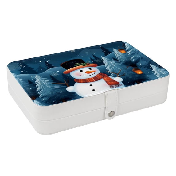 Christmas Jewelry Organizer Box: PU Leather, with Removable Compartment, Portable - Jewelry Box and Organizer Box