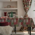 thumbnail image 1 of Christmas Jingle Bell Man Jacquard Tablecloth - Rectangular, Color Block Geometric, Festive Versatile Decor, 1 of 7