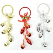 Christmas Jingle Bells Door Greeters / Door Hangers with Bells & Bulbs Set of 3