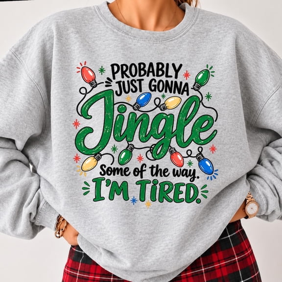 Christmas Jingle Song Sweatshirt, Funny Christmas Shirt, Holiday Season Crewneck, Christmas Vibes T-shirt, Xmas Gift, Christmas Lights tee