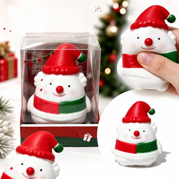 Christmas Joker Squishy Fidget Toy, Cute Slow Rising Soft Squeeze Stress Relief Toy with Gift Box, Xmas Stocking Stuffer for Kids Adults Holiday Gift