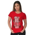 thumbnail image 1 of Christmas Jolly Big Red Guy Elves Womens Fitted Plus Size Graphic Tee Brisco Brands 3X, 1 of 5