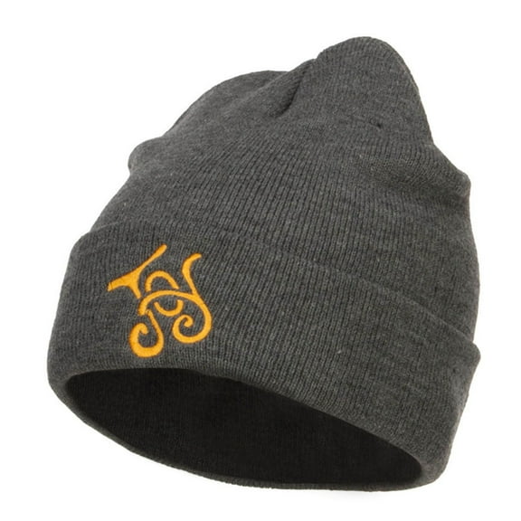 Christmas Joy Embroidered Long Beanie - Dk Grey OSFM