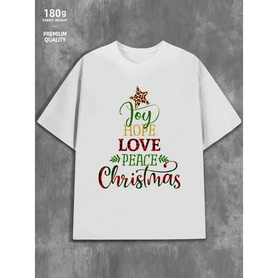 Christmas Joy T-Shirt men's Christmas 180G 100% Cotton white humor glitter Retro Unisex Shirt Graphic Tee tshirts Classic Unisex Shirt Graphic Tee tshirts Retro Unisex Shirt Short Sleeve tshirts