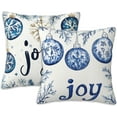 thumbnail image 1 of Christmas Joy Throw Pillow Cover Case Joy Snowflakes Throw Pillows Set of 2 Super Soft Pillow Covers 18x18 Inches Farmhouse Home Decor for Living Room Bedroom Sofa Couch Cushion Cover, 1 of 6