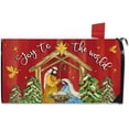 thumbnail image 1 of Christmas Joy to The World Mailbox Cover Magnetic Standard Size 21"x18", Religious Xmas Jesus Nativity Scene Decorative Post Letter Box Decor, Winter Holiday Red Garden Yard Outdoor Decoration, 1 of 6