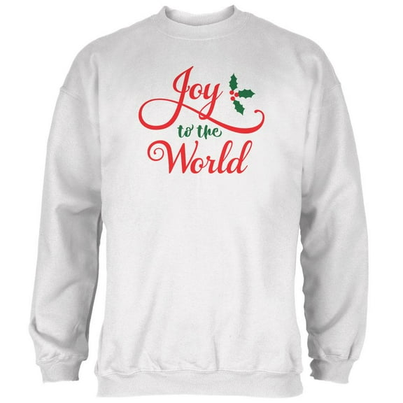 Christmas Joy to the World Script Mens Sweatshirt White LG