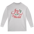 thumbnail image 1 of Christmas Joy to the World Script Youth Long Sleeve T Shirt White YLG, 1 of 1