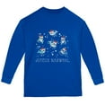 thumbnail image 1 of Christmas Joyeux Narwhal Noel Youth Long Sleeve T Shirt Royal YLG, 1 of 1