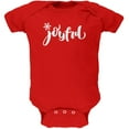 thumbnail image 1 of Christmas Joyful Script Snowflake Soft Baby One Piece Red 3-6 M, 1 of 1