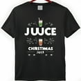 Christmas Juice Black TShirt with Green Juice Red Wine Snowflakes and
