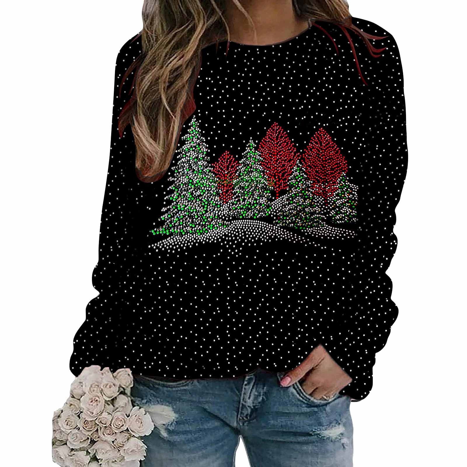 Christmas Jumper Women Sale Clearance,Funny Elf Tree Ladies Xmas