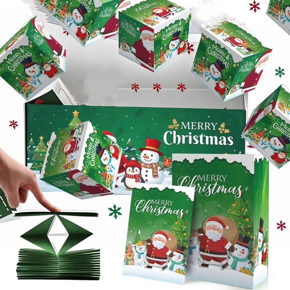 Christmas Jumping Box Surprise Gift Box Holiday Pop Up Explosion Box Merry Christmas Decoration DIY Greeting Card Photo Ring Storage Gift Packaging Party Celebration Souvenir