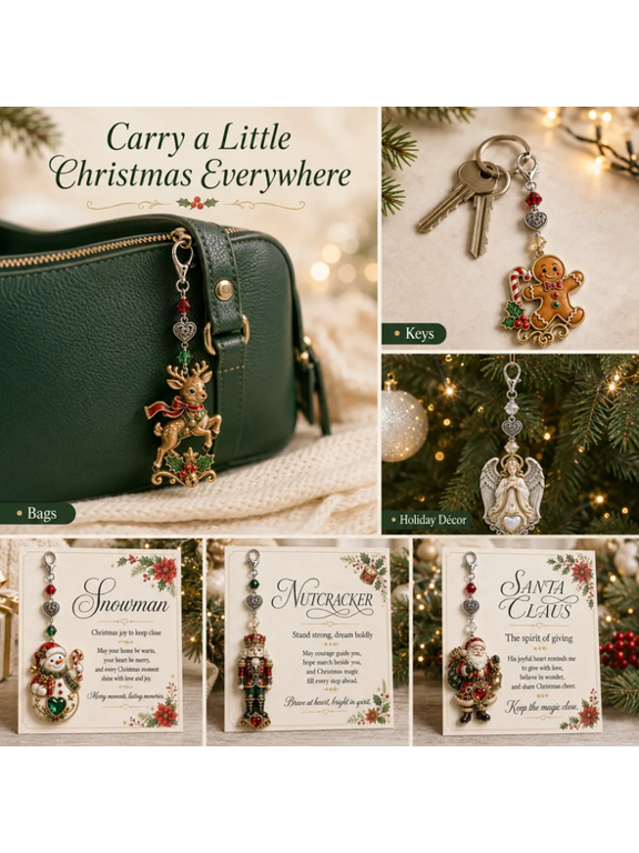 Christmas Keepsake Keychain Card & Pocket Hug, Encouragement‑Themed Charm Set, Thoughtful Secret Santa Gift For Family & Friends (Angel)