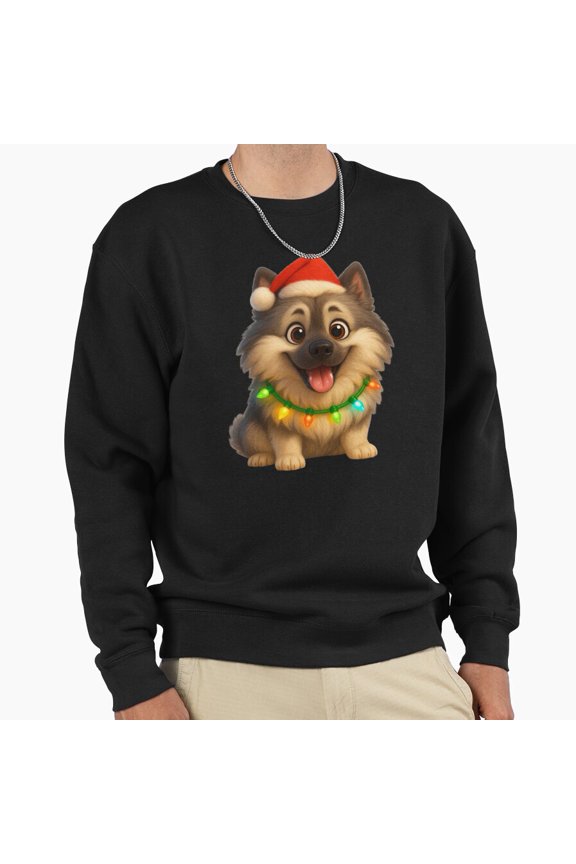 Christmas Keeshond Holiday Graphic Unisex Sweatshirt Retro Vintage Aesthetic Dog G25061, Up to Size 5XL