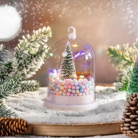 Christmas Kids Light Up Gift - Small Night Light Tabletop Tree Snow Decor, Hanging & Tabletop Design, High-Transparency Shell Multi-Scene Decor