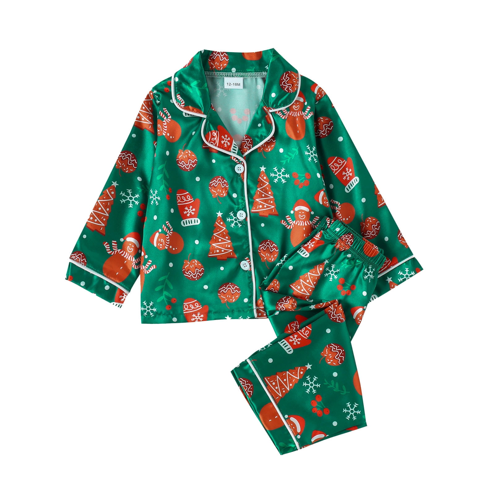 Christmas Kids Pajamas Set Cartoon Printed Long Sleeve T Shirt Pants