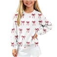 thumbnail image 1 of Christmas Kids Sweater Girls Crewneck Sweatshirt Long Sleeve Pullover Knit Tops,Relaxed Warm For Festival School Wear,White,5-6 Years, 1 of 6