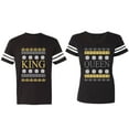 thumbnail image 1 of Christmas King Queen Matching Couple Cotton Jerseys (Men Black / Women Black) (Men M / Women XL), 1 of 3